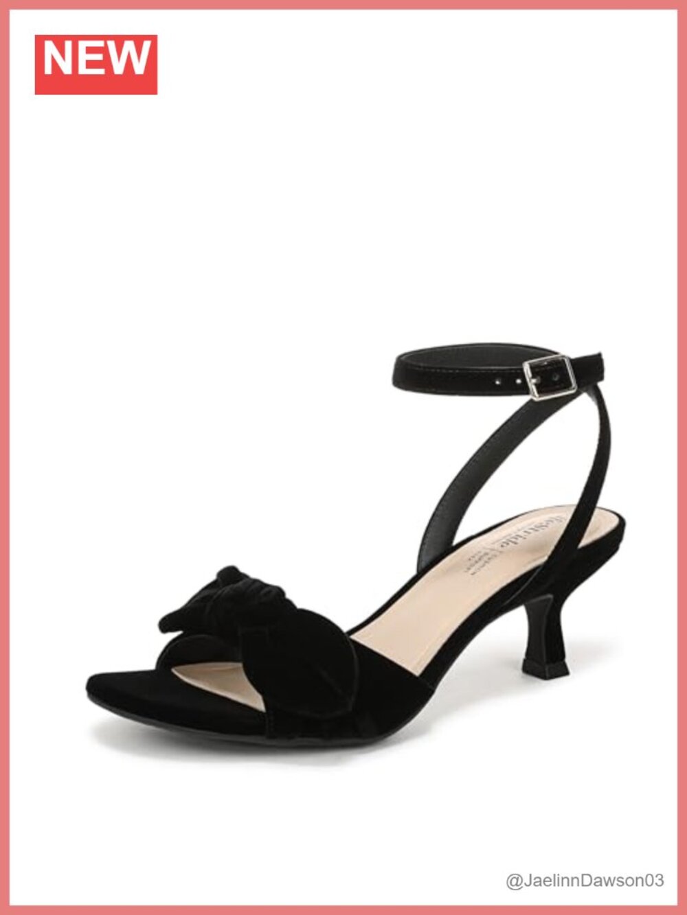 Strappy Heeled Sandals with Bow Detail, Adjustable Buckle, Soft System Comfort